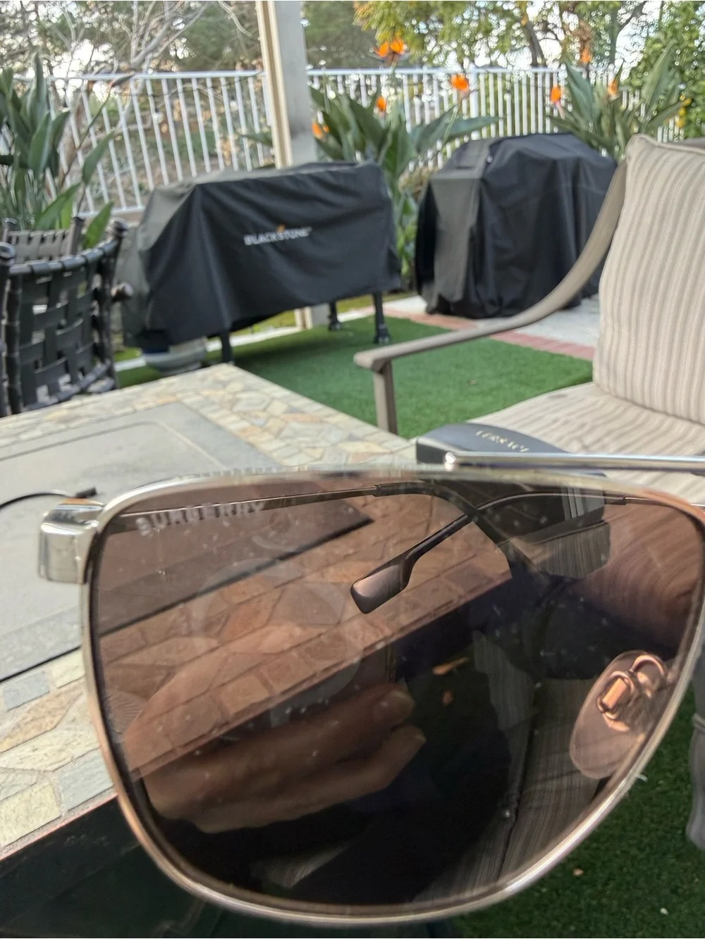 Burberry Men’s Aviator Sunglasses with Gold Frame and Brown Lenses